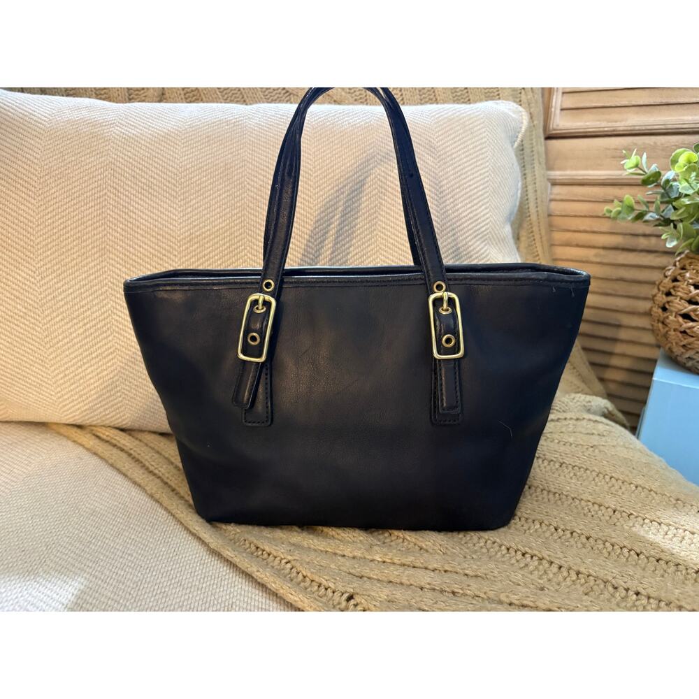 Vintage Coach Legacy Mini Market Tote 9846 Black Leather - Picture 2 of 12